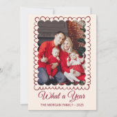 Whimsical Wat een jaar Fotocollage Kerstmis Feestdagenkaart (Voorkant)