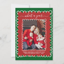 Whimsical Wat een jaar Fotocollage Kerstmis Kaart