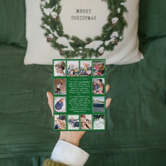 Whimsical Wat een jaar Fotocollage Kerstmis Kaart