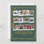 Whimsical Wat een jaar Multi Photo Christmas Green Kaart (Achterkant)