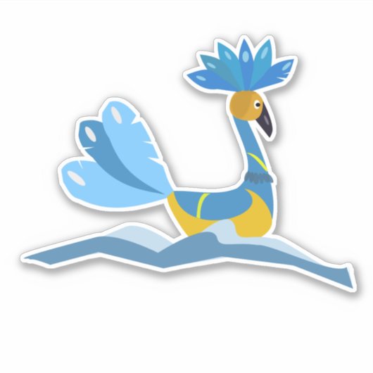 Whimsical Waterbird Sticker (Voorkant)