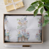 Whimsical Watercolor Beachy Florals & Shells  Tissuepapier (Geschenk)