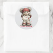 Whimsical Watercolor Bear Love Sticker (Tas)