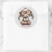 Whimsical Watercolor Bunny Love Sticker (Tas)