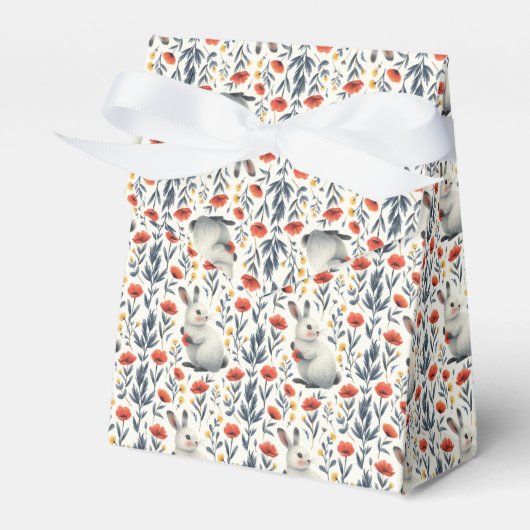 Whimsical Watercolor Bunny Meadow Easter Brunch Bedankdoosjes (Voorkant Zijde)