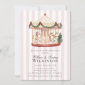 Whimsical Watercolor Carousel Holiday Gathering  Kaart (Voorkant)