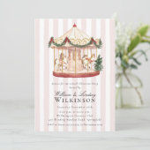 Whimsical Watercolor Carousel Holiday Gathering  Kaart (Staand voorkant)