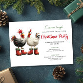 Whimsical Watercolor Chickens Modern Party Invite Kaart