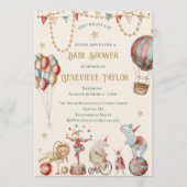 Whimsical Watercolor Circus Carnival Baby Shower Kaart (Voorkant)