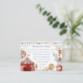 Whimsical Watercolor Circus Carnival Book Request Informatiekaartje (Staand voorkant)