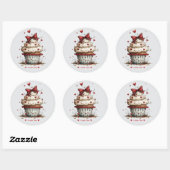 Whimsical Watercolor Cupcake Love Sticker (Vel)