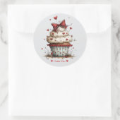 Whimsical Watercolor Cupcake Love Sticker (Tas)