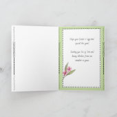 Whimsical Watercolor Easter Bunny & Chick Meadow Feestdagen Kaart (Binnen)