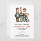 Whimsical Watercolor Family Christmas Party Invite Kaart (Voorkant)