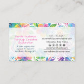 Whimsical watercolor floral art visitekaartje (Achterkant)