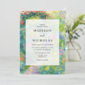 Whimsical Watercolor Floral Spring Wedding Kaart (Staand voorkant)