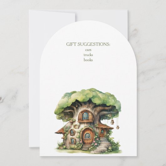 Whimsical Watercolor Forest Birthday Invitation Kaart (Achterkant)