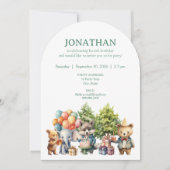 Whimsical Watercolor Forest Birthday Invitation Kaart (Voorkant)