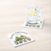 Whimsical Watercolor Forest Birthday Kartonnen Onderzetters (Insitu)