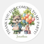 Whimsical Watercolor Forest Birthday Ronde Sticker (Voorkant)