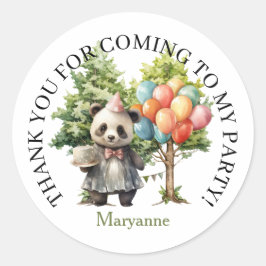 Whimsical Watercolor Forest Birthday Ronde Sticker