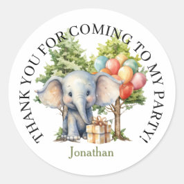 Whimsical Watercolor Forest Birthday Ronde Sticker