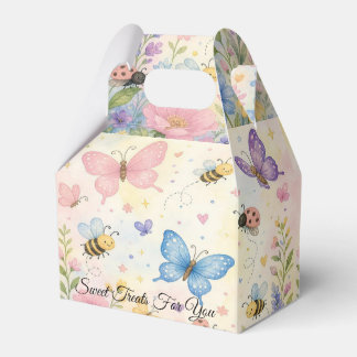 Whimsical Watercolor Garden Bugs Floral Birthday Bedankdoosjes