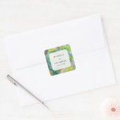 Whimsical Watercolor Garden Themed Wedding Favor Vierkante Sticker (Envelop)