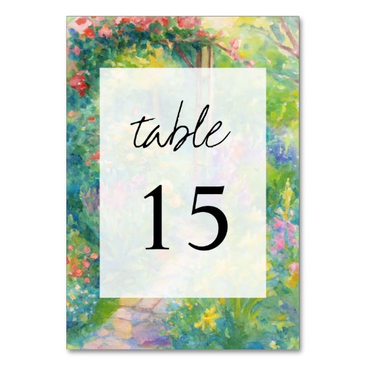 Whimsical Watercolor Garden Themed Wedding Kaart (Voorkant)