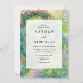 Whimsical Watercolor Garden Themed Wedding Kaart (Voorkant)