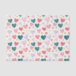 Whimsical Watercolor Harten: Gouden Glitter & Past Tissuepapier