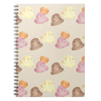 Whimsical Watercolor Ice Cream Scoops Notebook Notitieboek