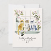 Whimsical Watercolor Katten Verjaardagsfeestje | Kaart (Voorkant)