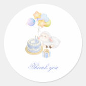 Whimsical Watercolor Lamb Birthday Stickers  (Voorkant)