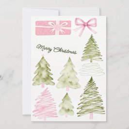 Whimsical Watercolor Merry Christmas Couple Card Feestdagenkaart