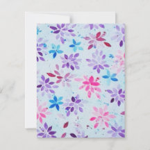 Whimsical Watercolor Paarse en Roze Bloemen