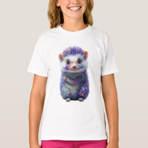 Whimsical Watercolor Paarse Sterrenstelsel Egeltje T-shirt