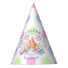 Whimsical Watercolor Pastel Candyland Birthday Feesthoedjes