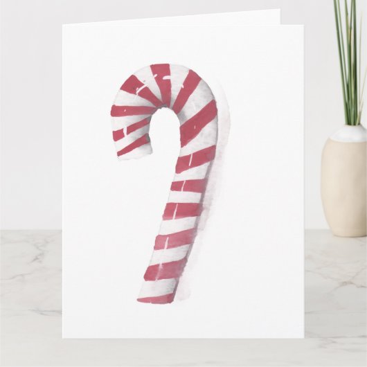 Whimsical Watercolor Peppermint Candy Cane Bedankkaart (Voorkant)