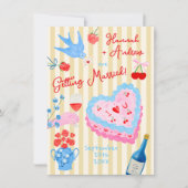 Whimsical watercolor quirky Wedding Invitation Kaart (Voorkant)