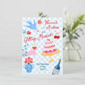 Whimsical watercolor quirky Wedding Invitation Kaart (Staand voorkant)