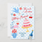 Whimsical watercolor quirky Wedding Invitation Kaart (Voorkant)