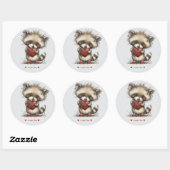 Whimsical Watercolor Raccoon Love Sticker (Vel)