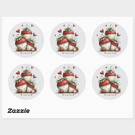 Whimsical Watercolor Strawberries Sticker (Vel)