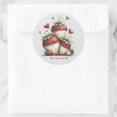 Whimsical Watercolor Strawberries Sticker (Tas)