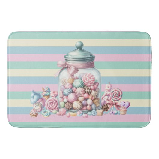 Whimsical Watercolor Sweet Candy Badmat (Voorkant)