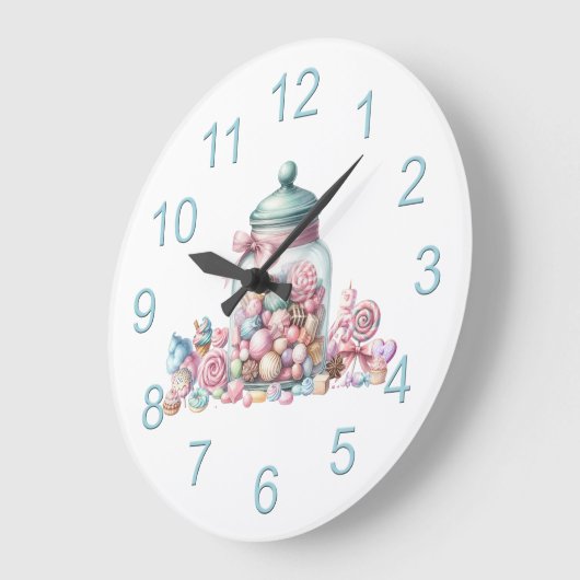 Whimsical Watercolor Sweet Candy Grote Klok (Hoek)