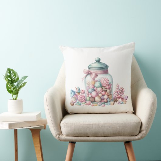 Whimsical Watercolor Sweet Candy Kussen (Stoel)