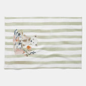 Whimsical Watercolor Tea Time Bear Kitchen Towels Theedoek (Horizontaal)