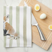 Whimsical Watercolor Tea Time Fox Kitchen Towels Theedoek (Quarter Fold)